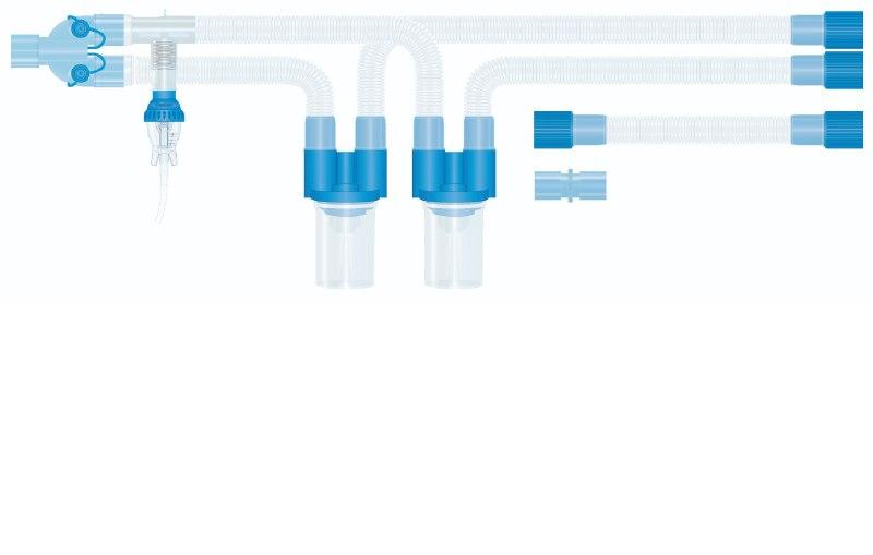 Контур дихальний вентиляційний для дорослих 1,6 м (m), Y-подібний з’єднувач із 2 порт, вологозбірн.(2 шт.), небулайзер MaxiNeb. Комплект 7 (Виробник:FLEXICARE)